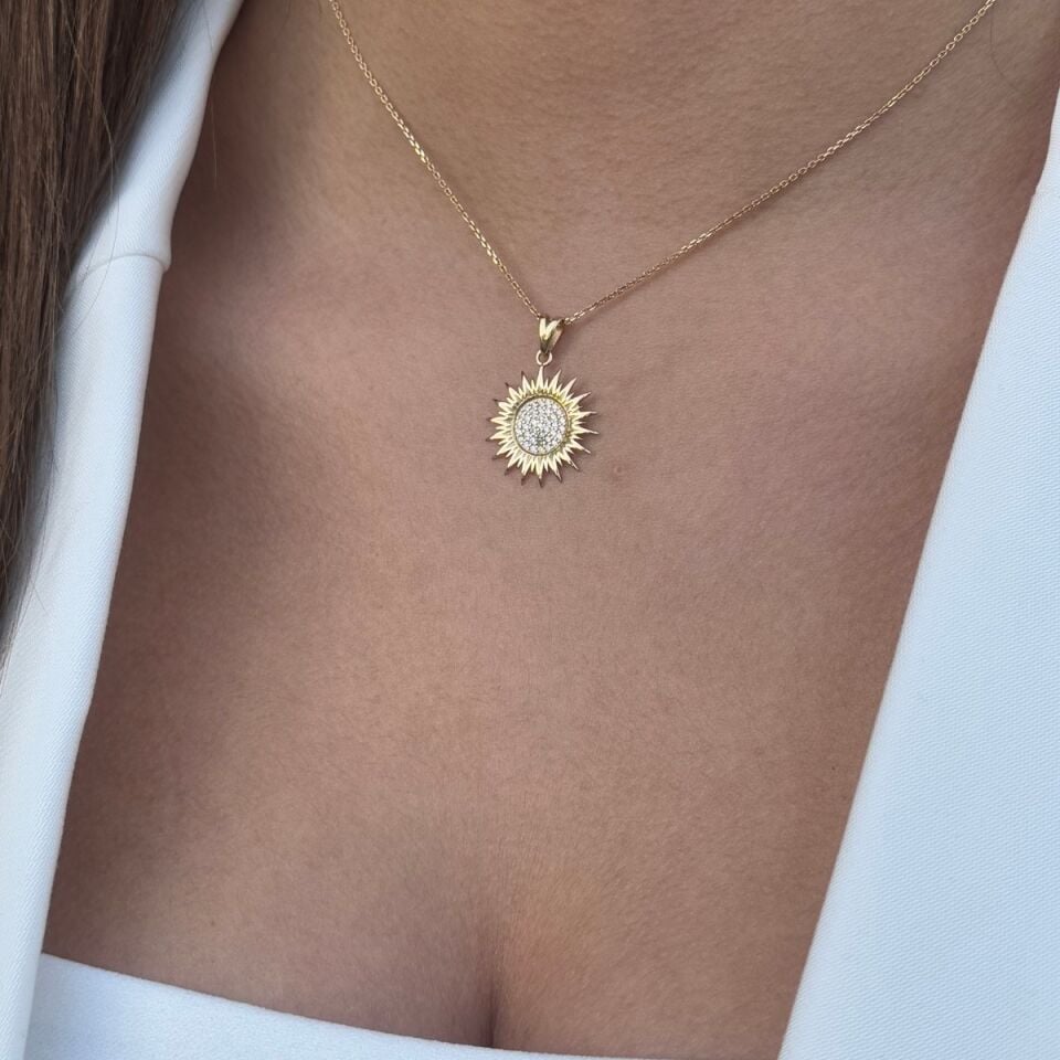 14 AYAR GÜNEŞ ALTIN KOLYE