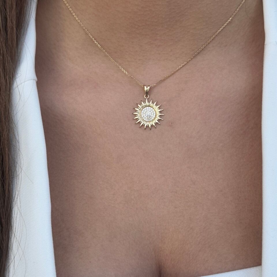 14 AYAR GÜNEŞ ALTIN KOLYE