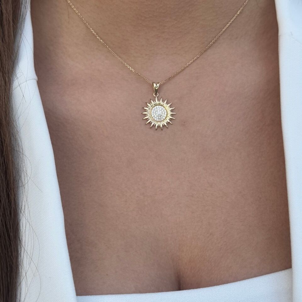 14 AYAR GÜNEŞ ALTIN KOLYE