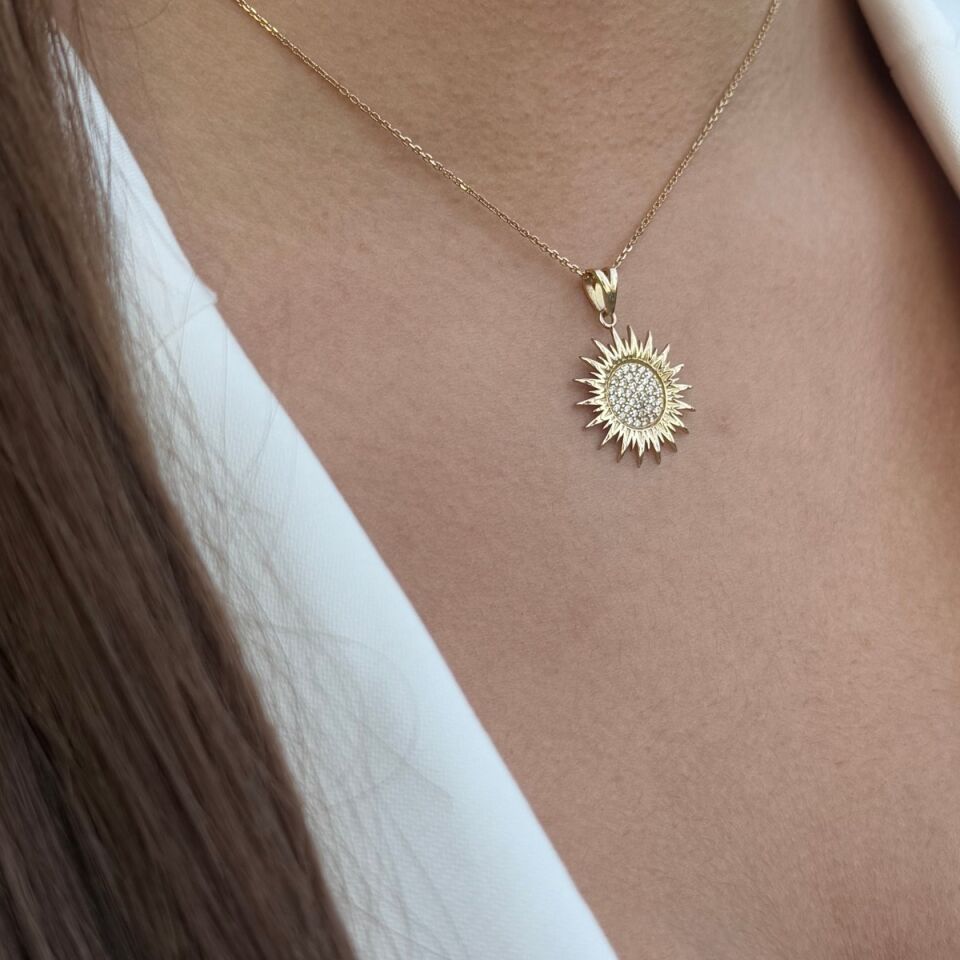 14 AYAR GÜNEŞ ALTIN KOLYE