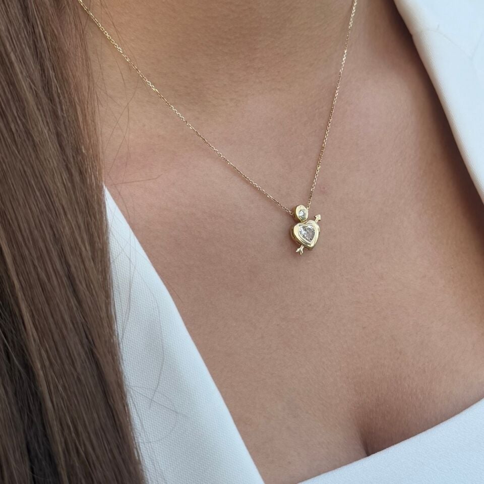 14 AYAR OK VE KALP KOLYE