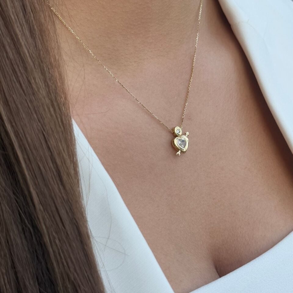 14 AYAR OK VE KALP KOLYE