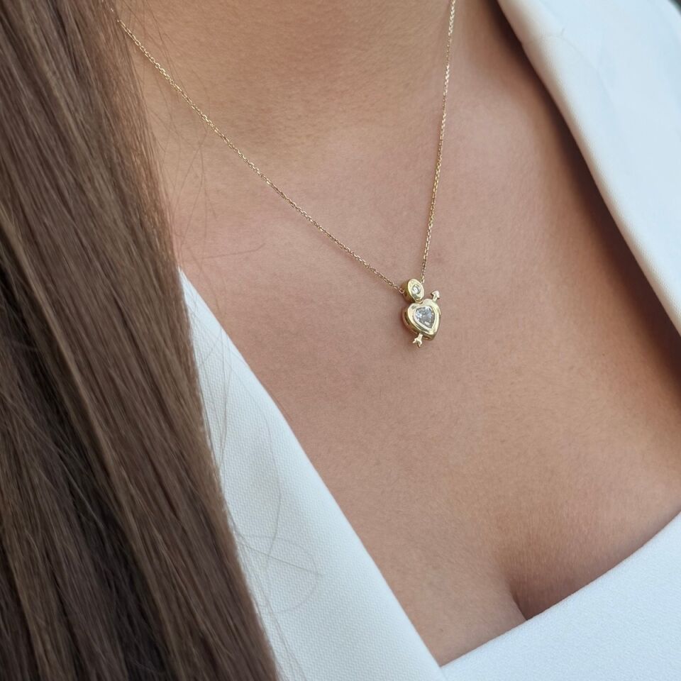 14 AYAR OK VE KALP KOLYE