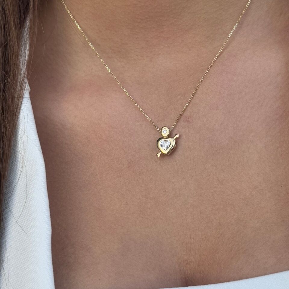 14 AYAR OK VE KALP KOLYE