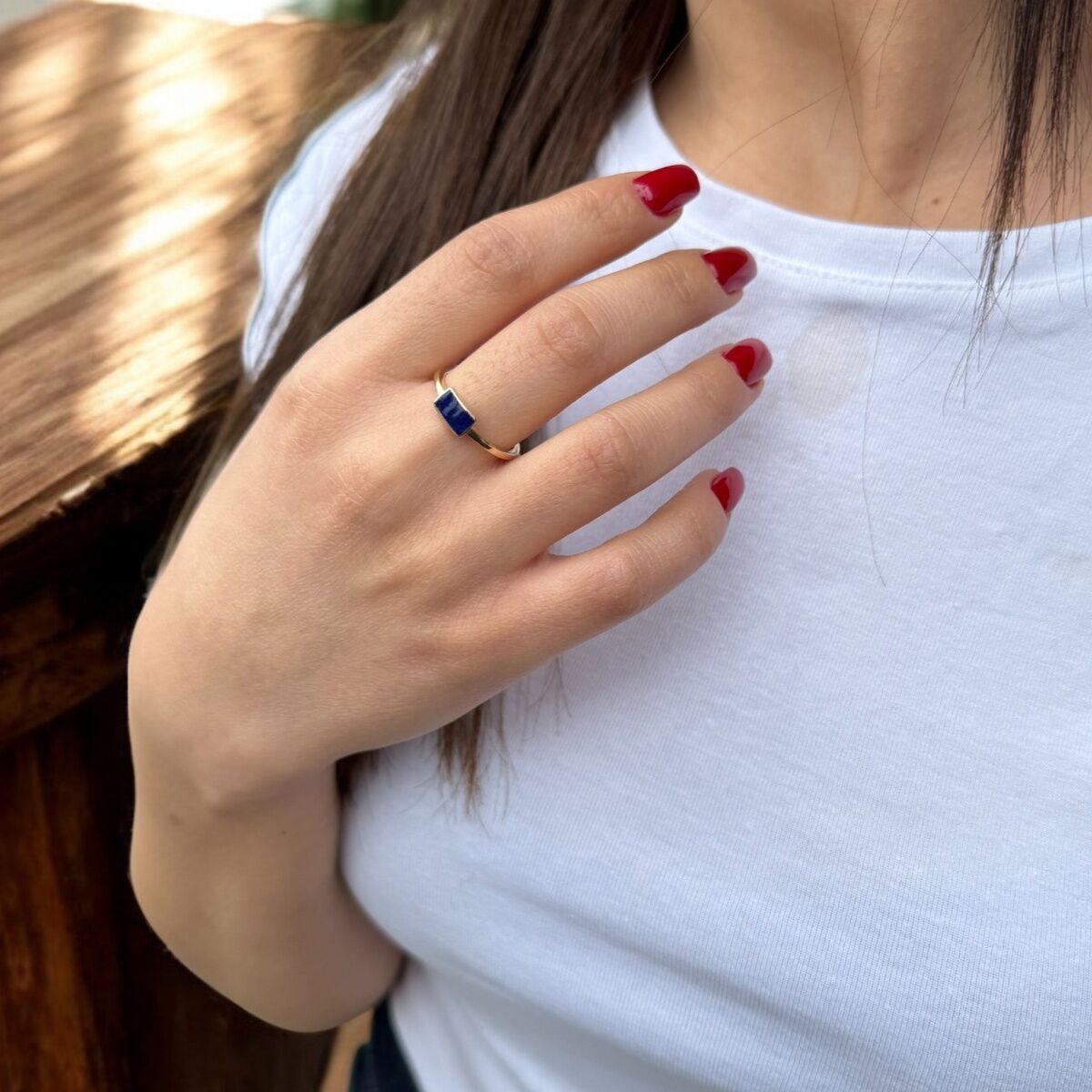 14 AYAR SİYAH MİNELİ İTALYAN YÜZÜK