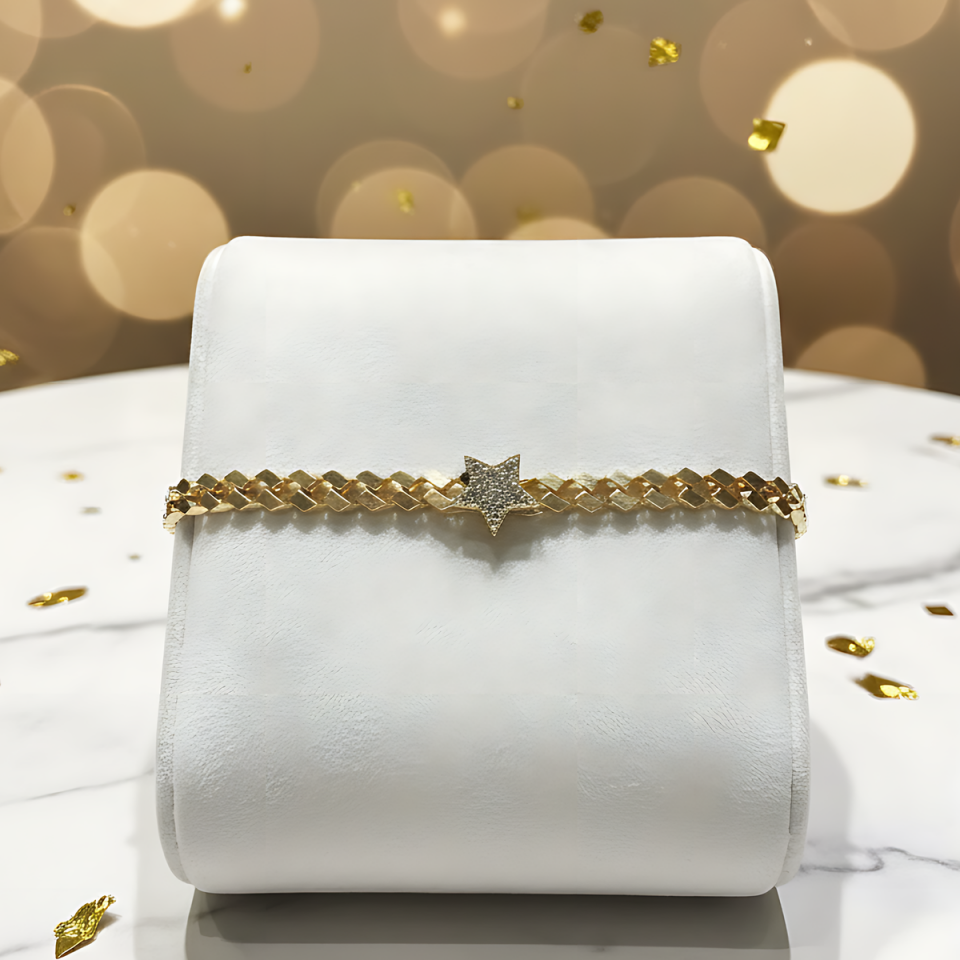 14 AYAR GURMET MODEL ORTASI YILDIZ BİLEKLİK