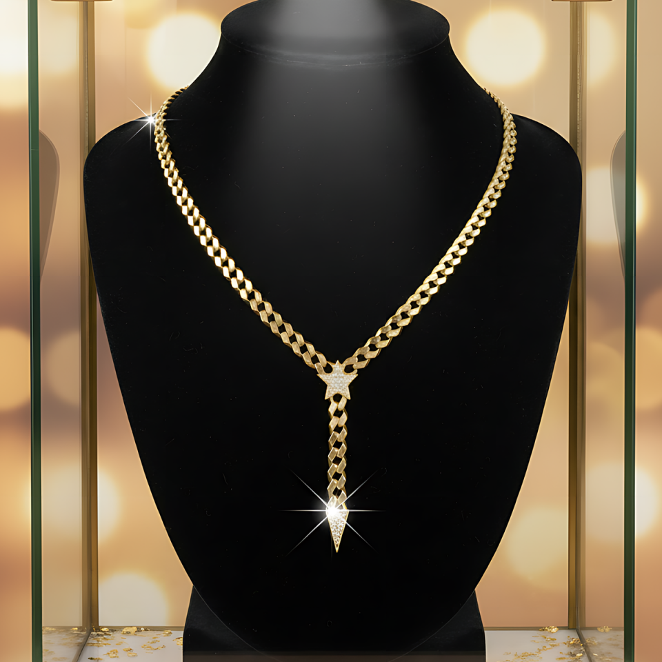 14 AYAR GURMET ZİNCİRLİ YILDIZ FİGÜRLÜ ALTIN KOLYE