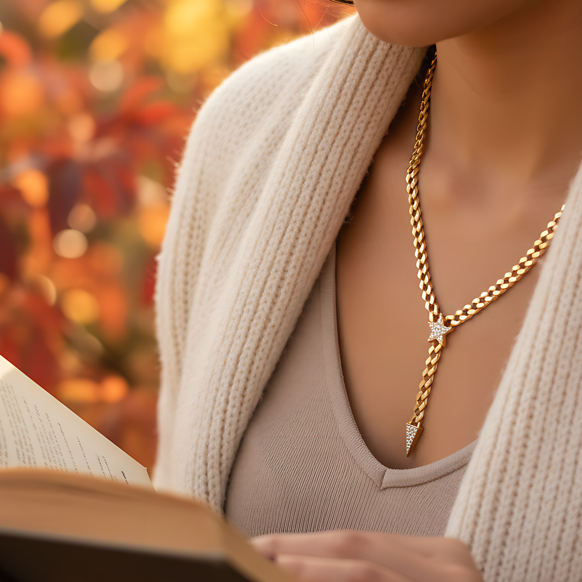 14 AYAR GURMET ZİNCİRLİ YILDIZ FİGÜRLÜ ALTIN KOLYE