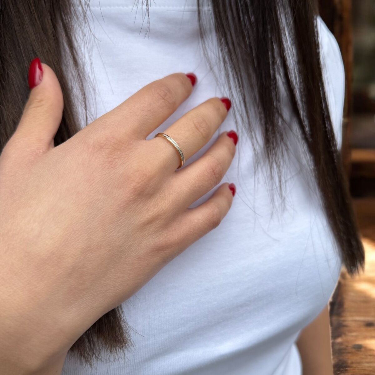 14 AYAR SEDEF MİNELİ İTALYAN YÜZÜK