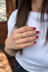 14 AYAR TURKUAZ MİNELİ İTALYAN YÜZÜK