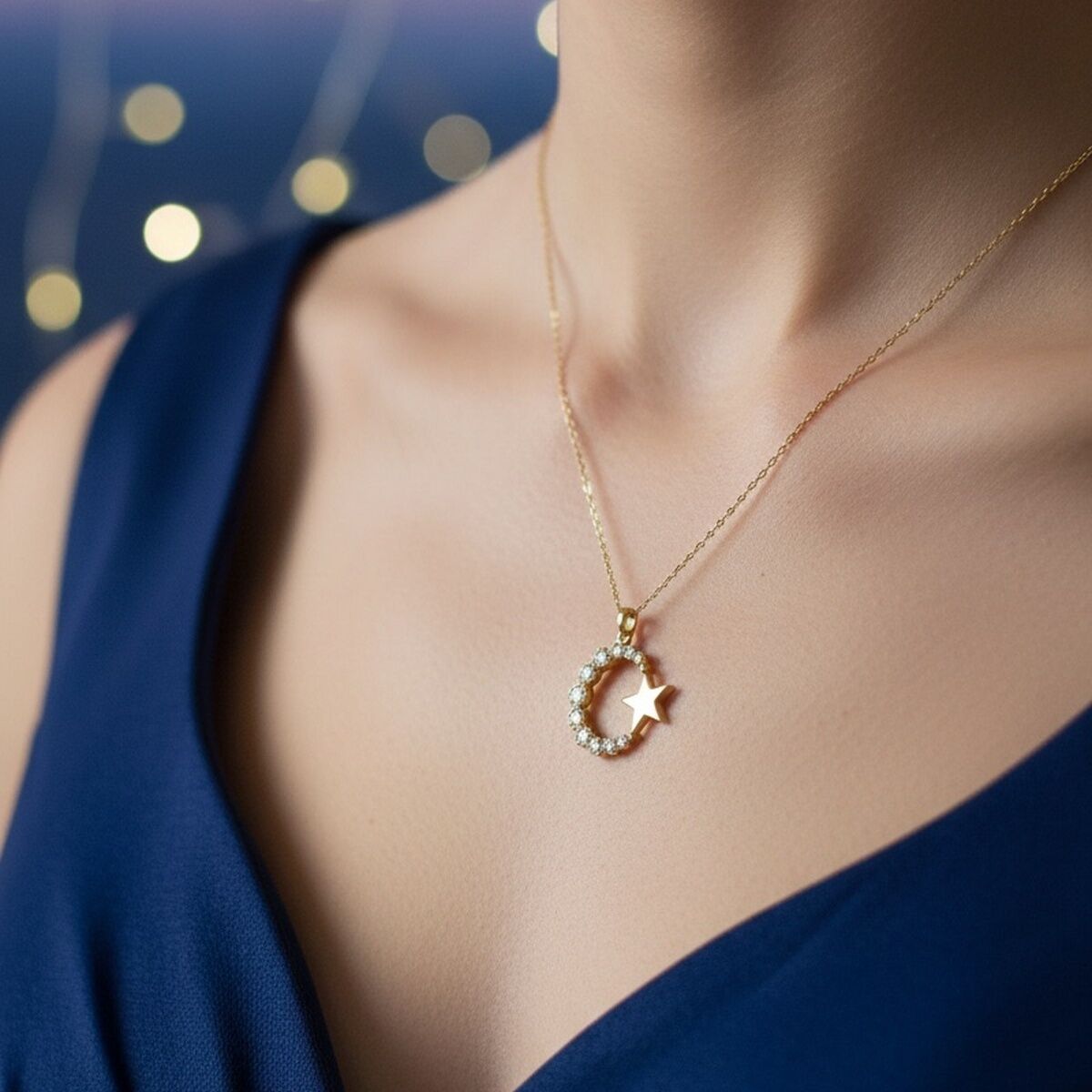 14 AYAR AYYILDIZ ALTIN KOLYE