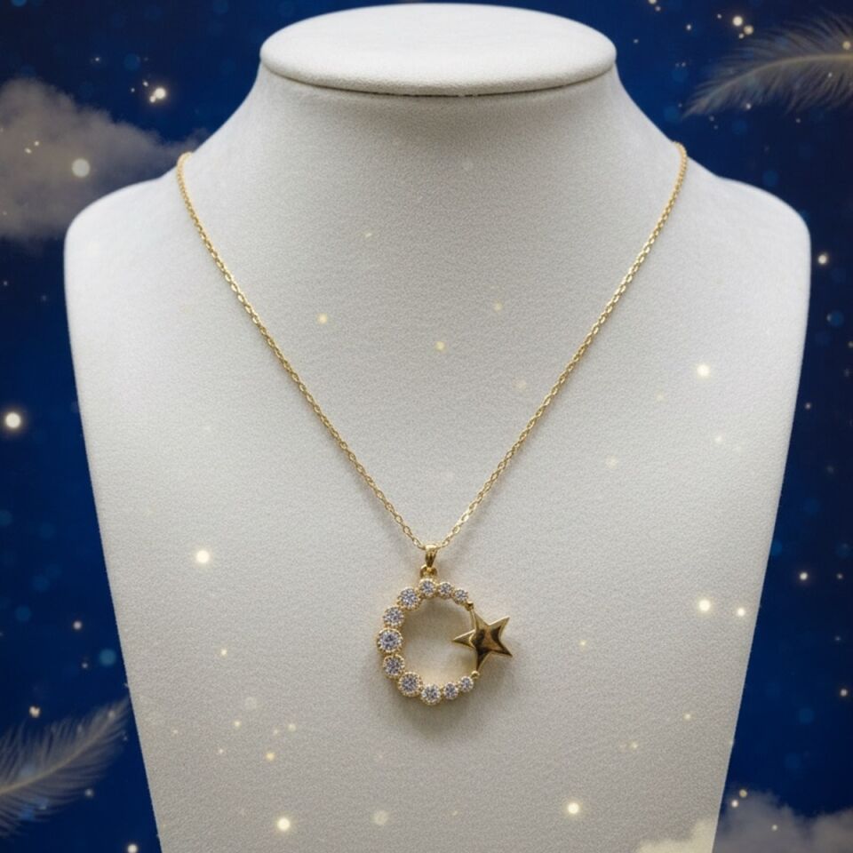 14 AYAR AYYILDIZ ALTIN KOLYE