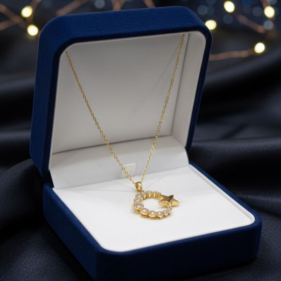 14 AYAR AYYILDIZ ALTIN KOLYE