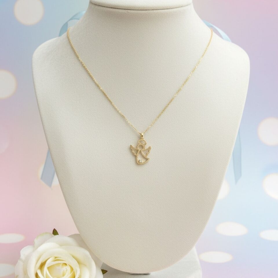 14 AYAR PIRLANTA TAŞLI MELEK KOLYE