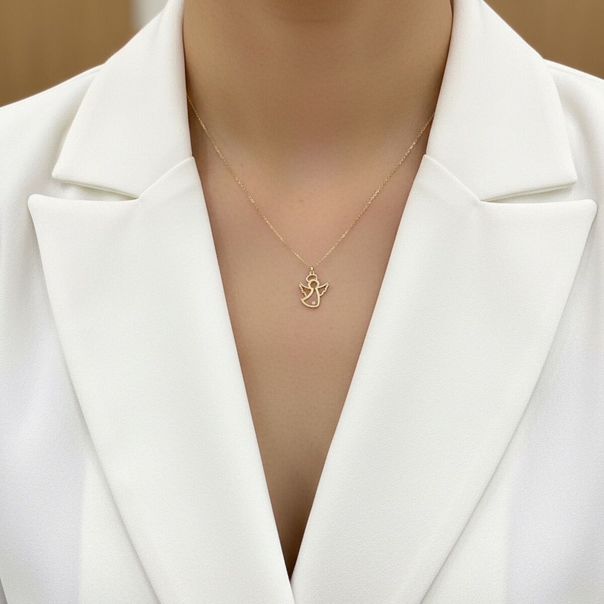 14 AYAR PIRLANTA TAŞLI MELEK KOLYE