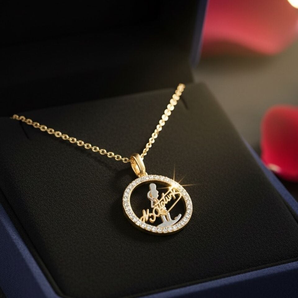 14 AYAR KEMAL ATATÜRK İMZALI 3 BOYUTLU ALTIN KOLYE