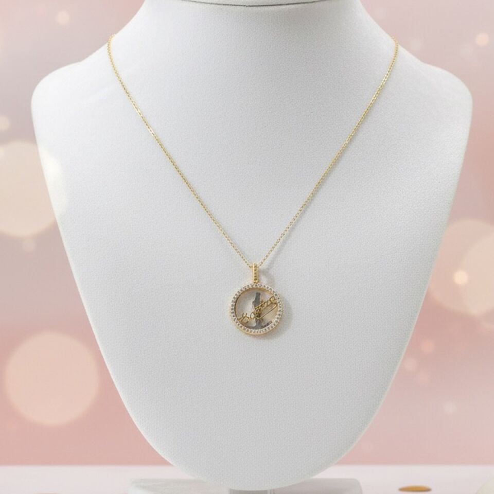 14 AYAR KEMAL ATATÜRK İMZALI 3 BOYUTLU ALTIN KOLYE