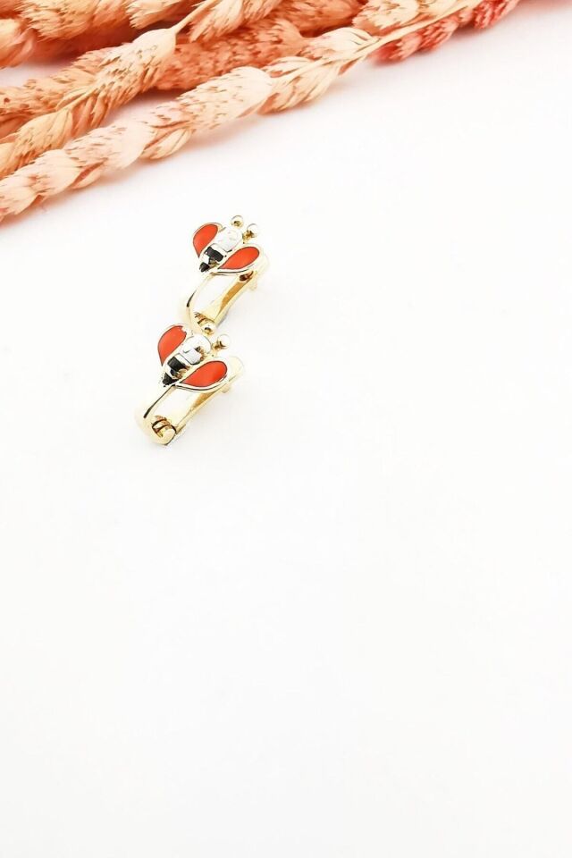 14 Ayar Arı Mineli Altın Küpe