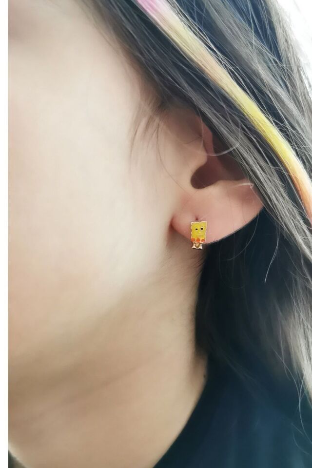 14 Ayar Mineli Altın Küpe