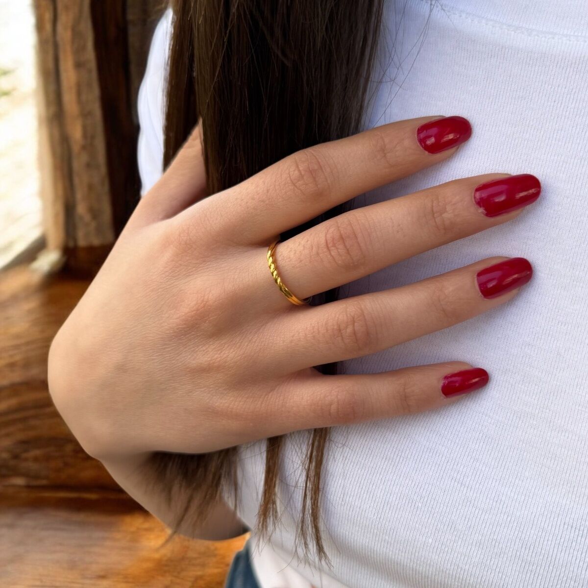 22 AYAR ÖZEL TASARIM MİNİMAL BURGU YÜZÜK