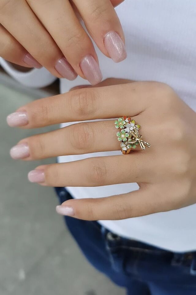 14 Ayar Mineli Yüzük 13