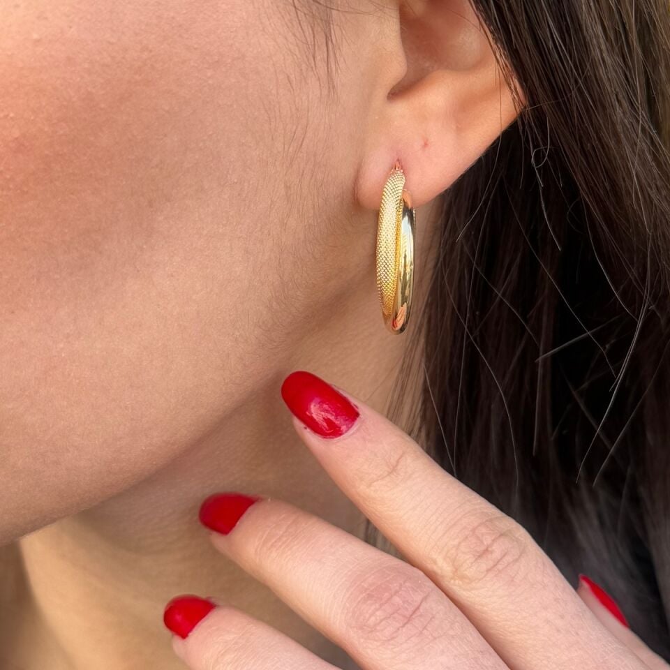 14 AYAR ÇİFT HALKA KÜPE