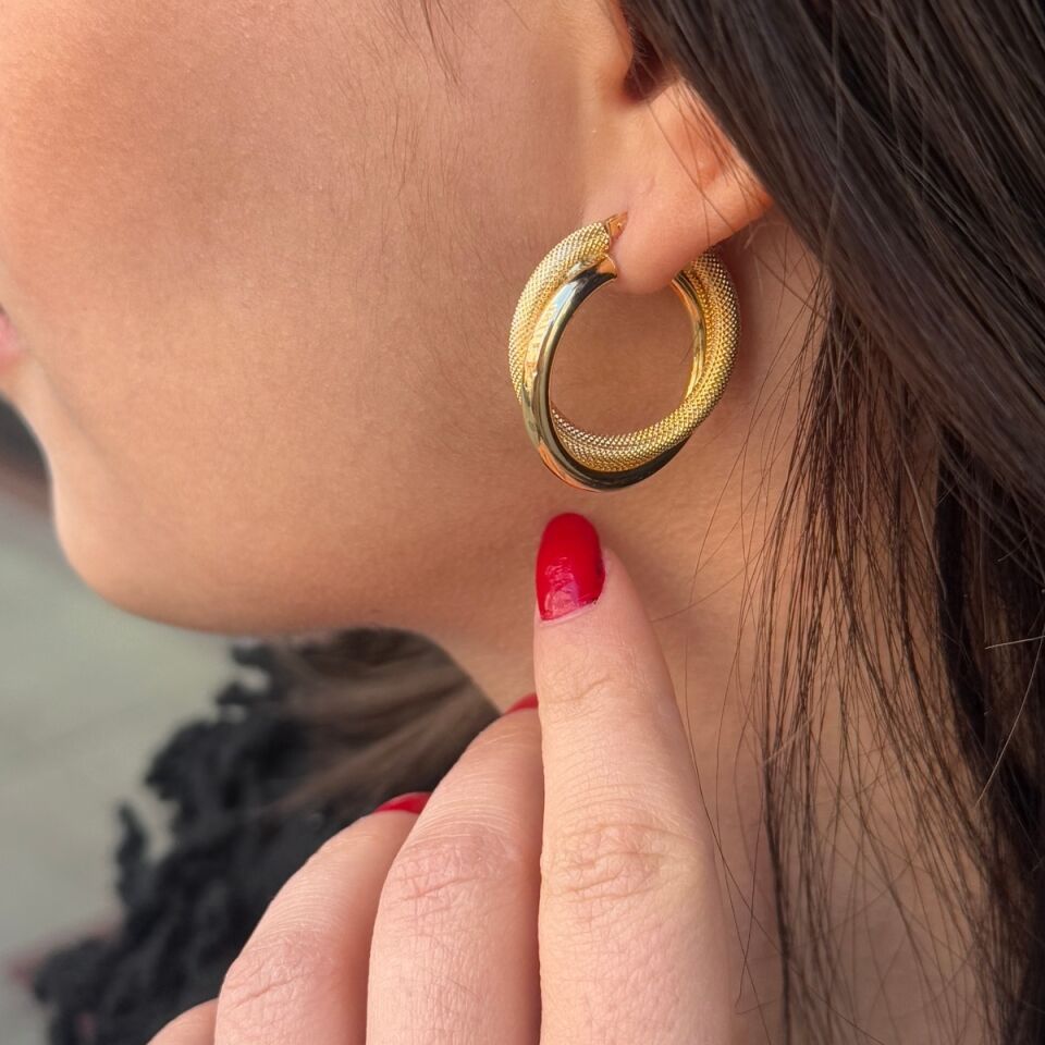 14 AYAR ÇİFT HALKA KÜPE