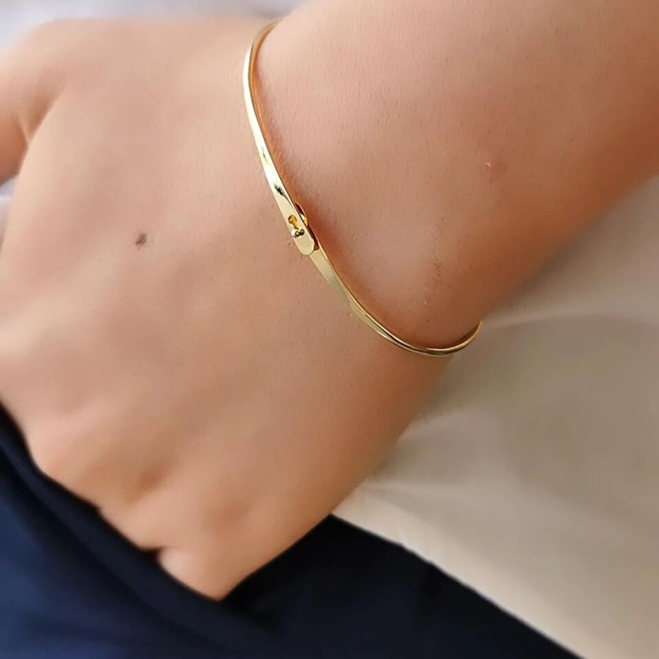 14 Ayar El Yapımı Ince Altın Bilezik