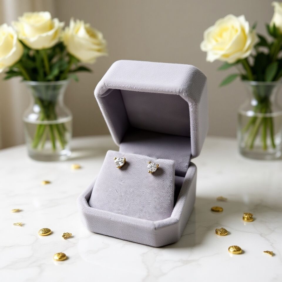 14 AYAR ÜÇ TIRNAKLI TEKTAŞ ALTIN KÜPE