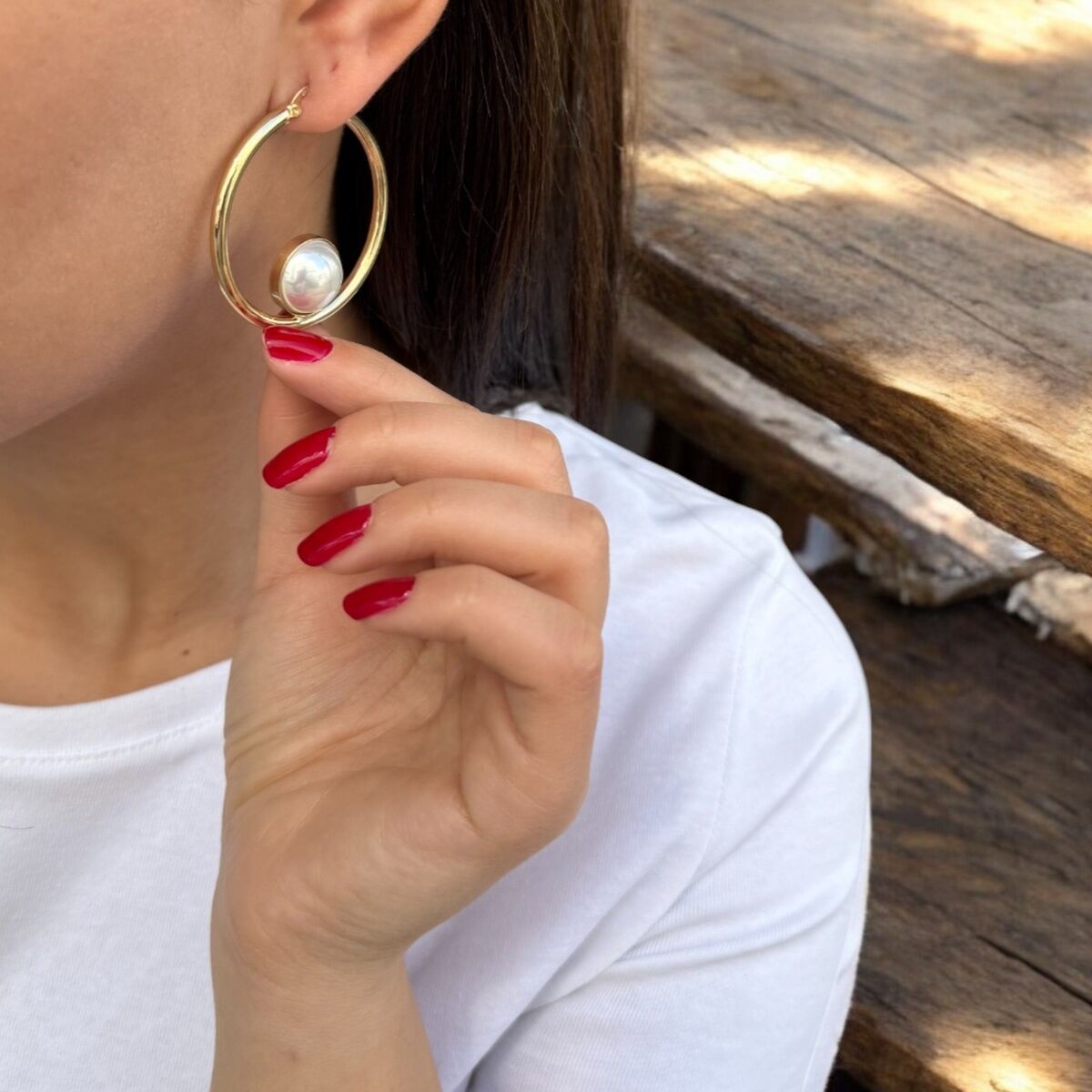 14 AYAR ÖZEL TASARIM İNCİLİ HALKA KÜPE