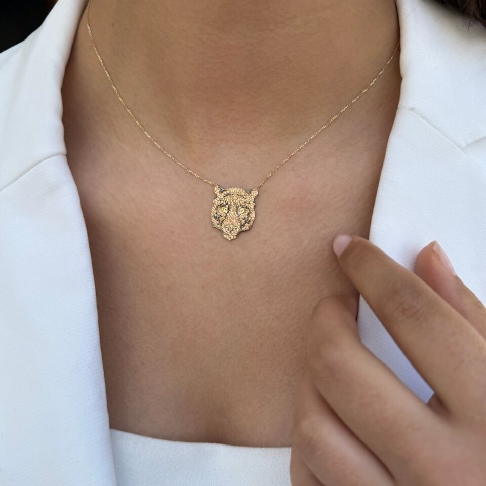 14 Ayar Aslan Altın Kolye