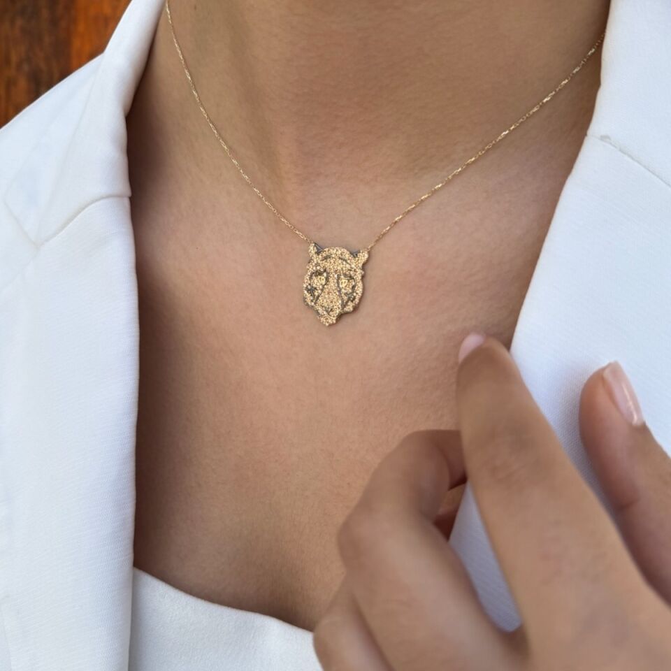 14 Ayar Aslan Altın Kolye