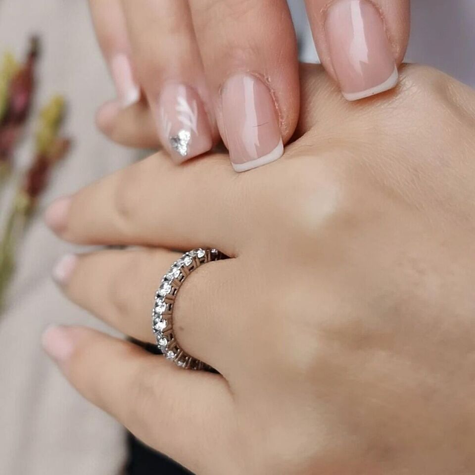 14 AYAR BEYAZ ALTIN TAMTUR YÜZÜK 8