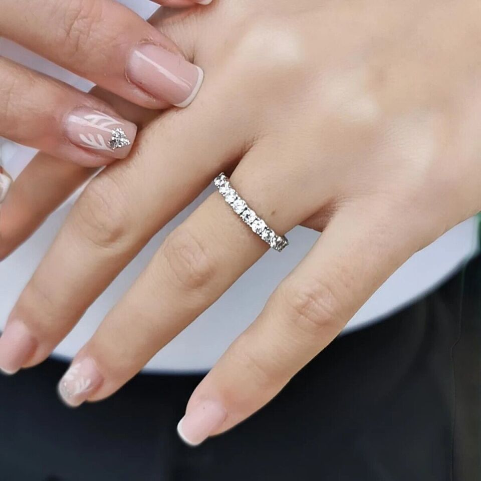 14 AYAR BEYAZ ALTIN TAMTUR YÜZÜK 8