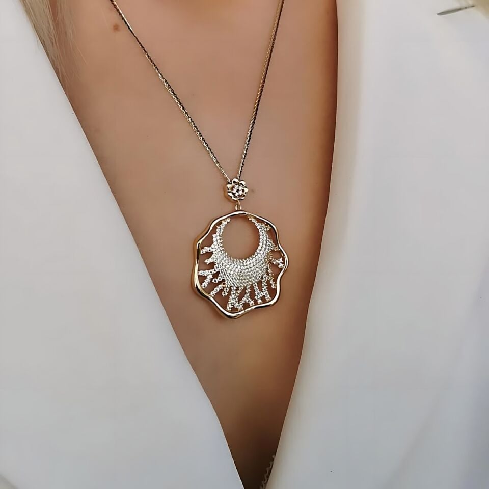 14 Ayar Tasarım Madalyon Kolye