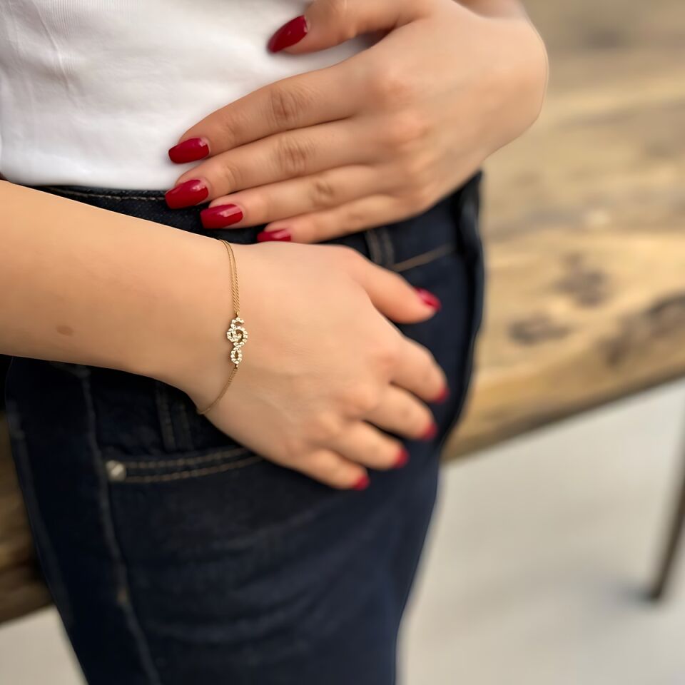 14 Ayar Sol Anahtarı Altın Bileklik