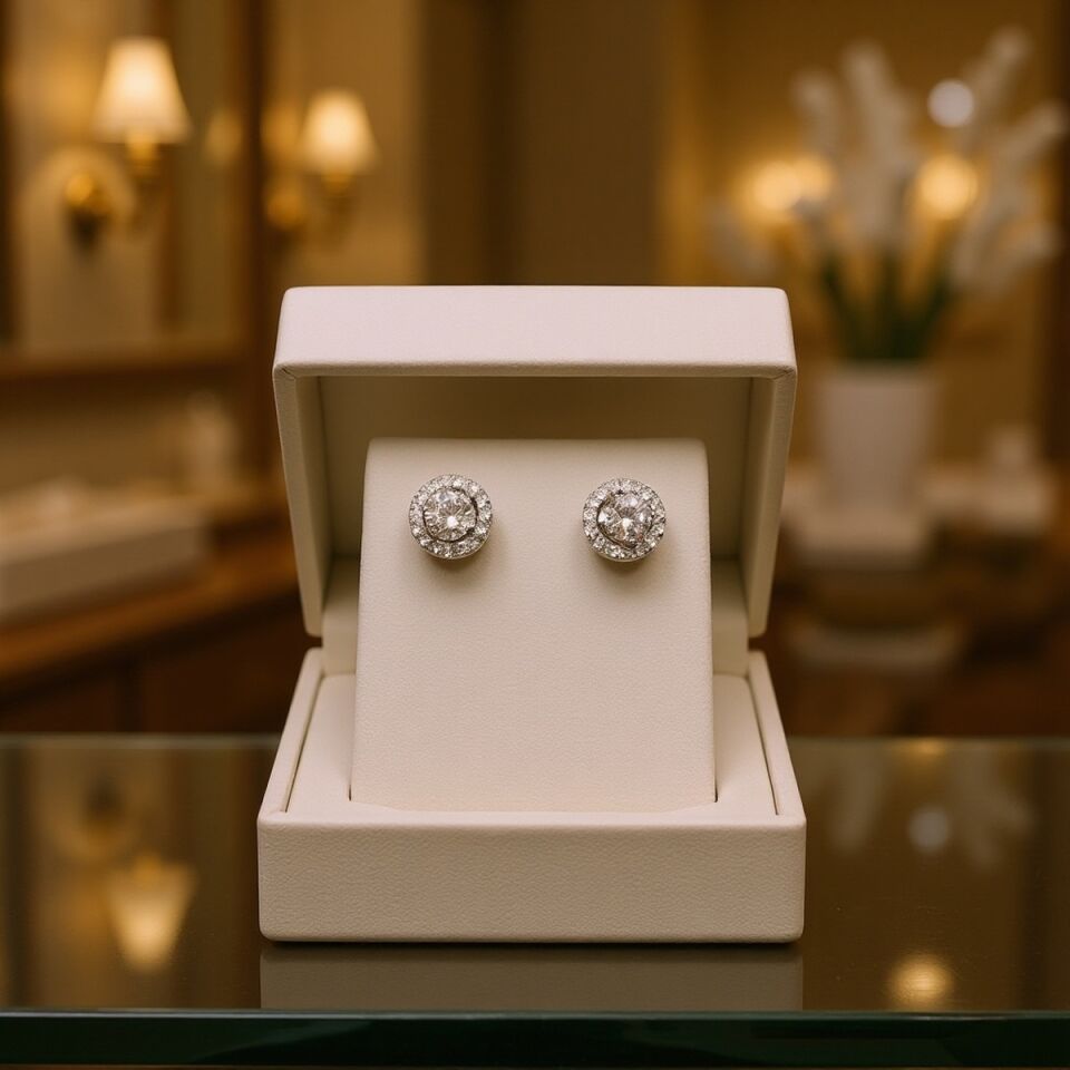 14 AYAR 0,72 CT FG RENGİ PIRLANTA TAŞLI ALTIN KÜPE