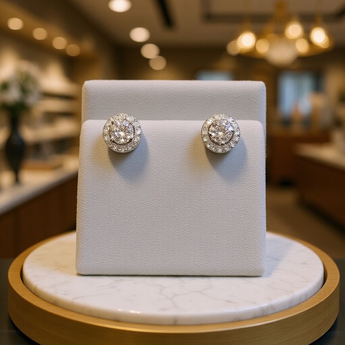 14 AYAR 0,72 CT FG RENGİ PIRLANTA TAŞLI ALTIN KÜPE