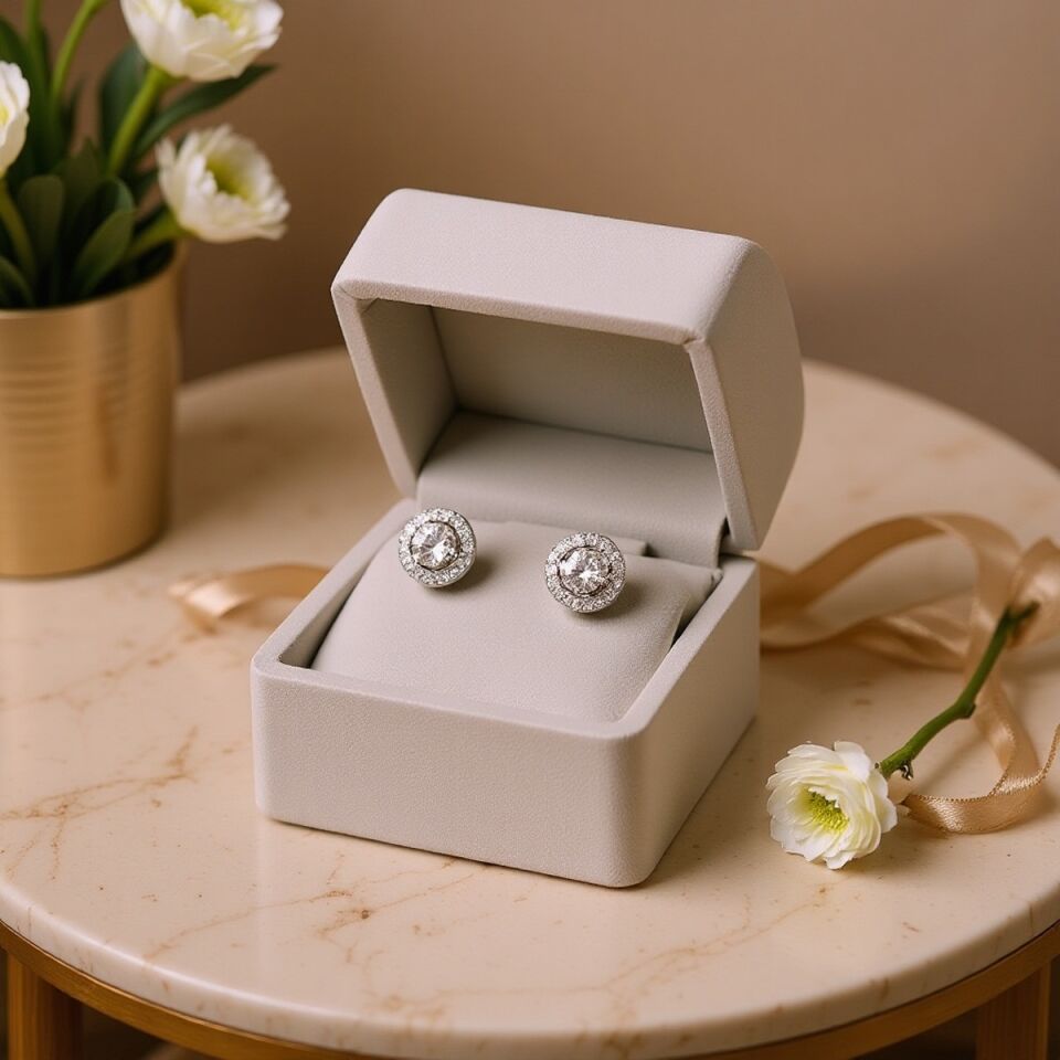 14 AYAR 0,72 CT FG RENGİ PIRLANTA TAŞLI ALTIN KÜPE