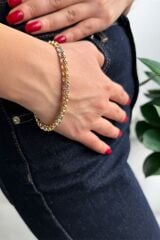 14 AYAR ÜÇ RENKLİ İTALYAN DORİKALI ÖRME BİLEKLİK
