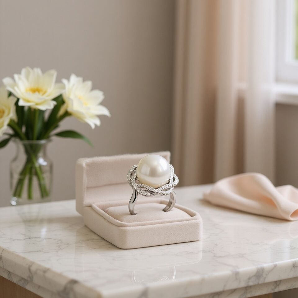 18 AYAR 0,78 CT PIRLANTA TAŞLI DOĞAL İNCİLİ PIRLANTA YÜZÜK