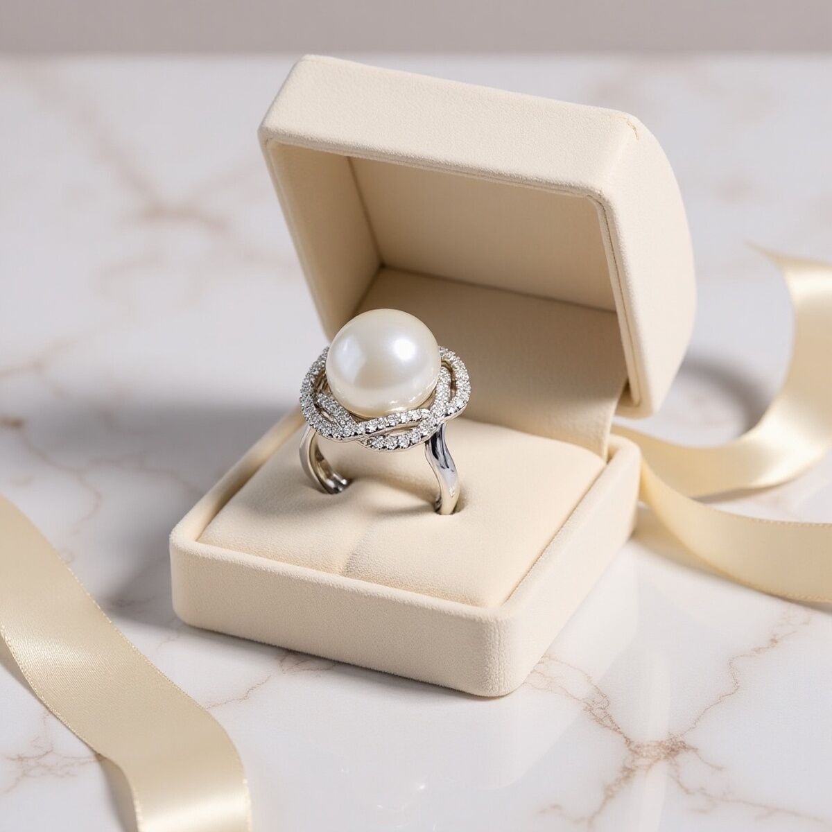 18 AYAR 0,78 CT PIRLANTA TAŞLI DOĞAL İNCİLİ PIRLANTA YÜZÜK