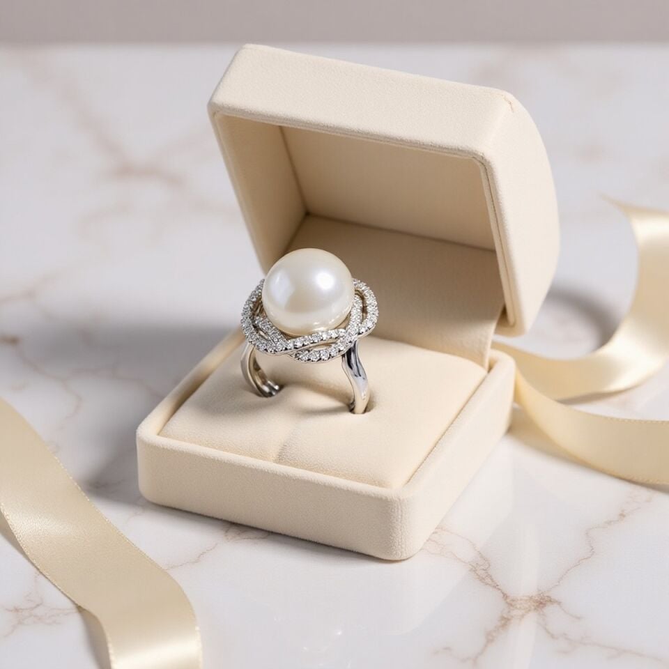 18 AYAR 0,78 CT PIRLANTA TAŞLI DOĞAL İNCİLİ PIRLANTA YÜZÜK