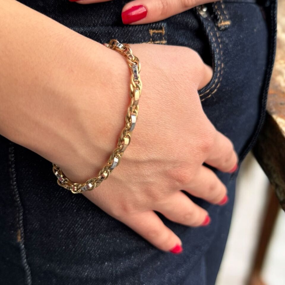 14 AYAR ÜÇ RENKLİ ALTIN BİLEKLİK