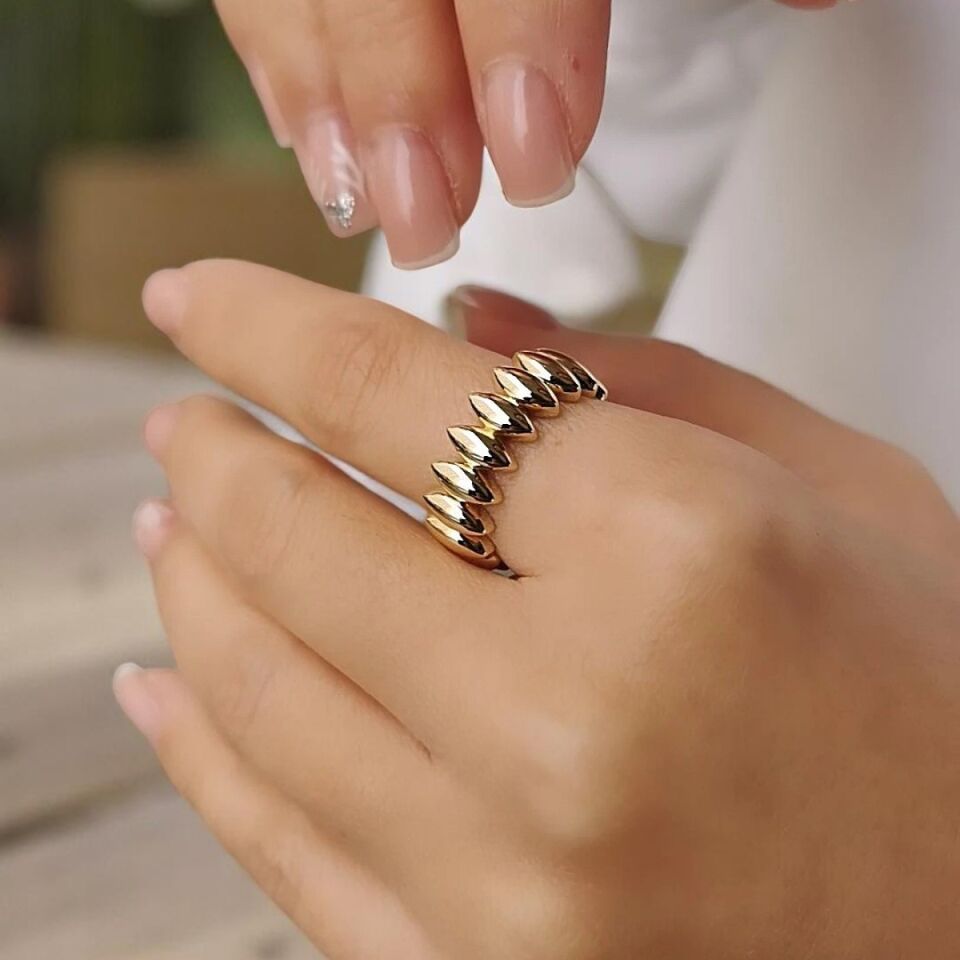 14 AYAR İTALYAN MARKİZ MODEL ALTIN YÜZÜK