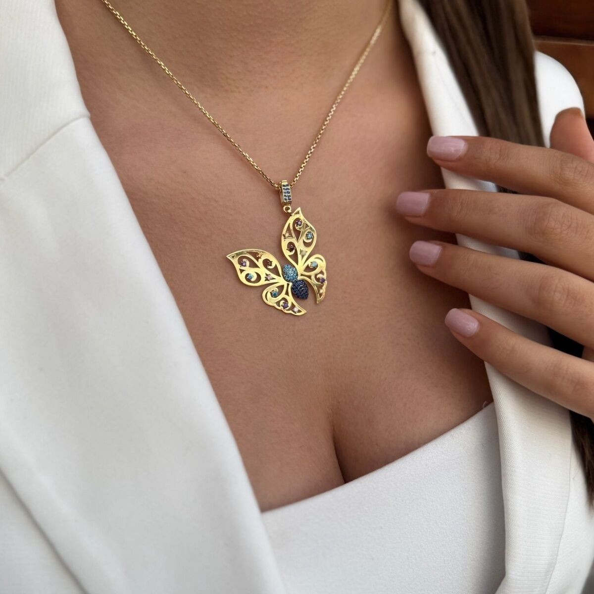 14 AYAR İTALYAN KELEBEK ALTIN KOLYE