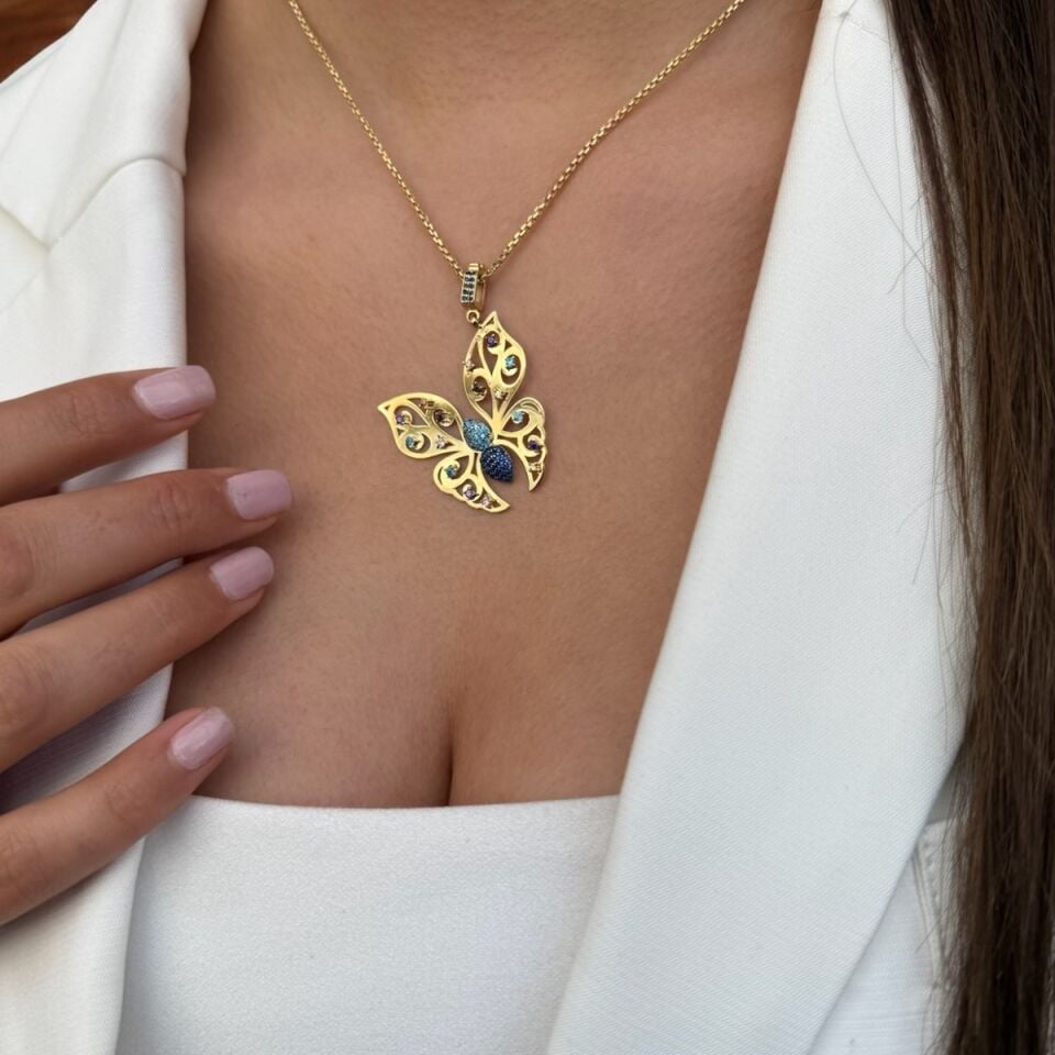 14 AYAR İTALYAN KELEBEK ALTIN KOLYE