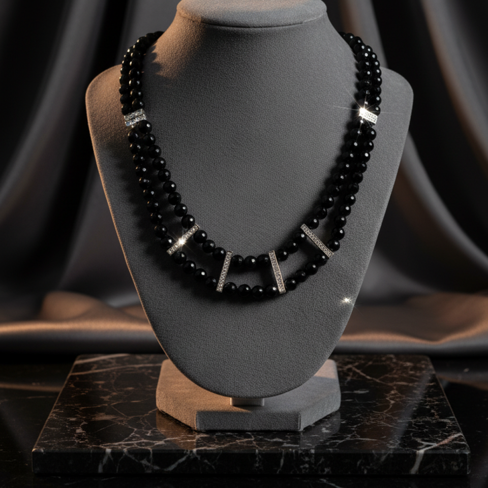 925 AYAR ONİKS TAŞLI ÖZEL TASARIM KOLYE