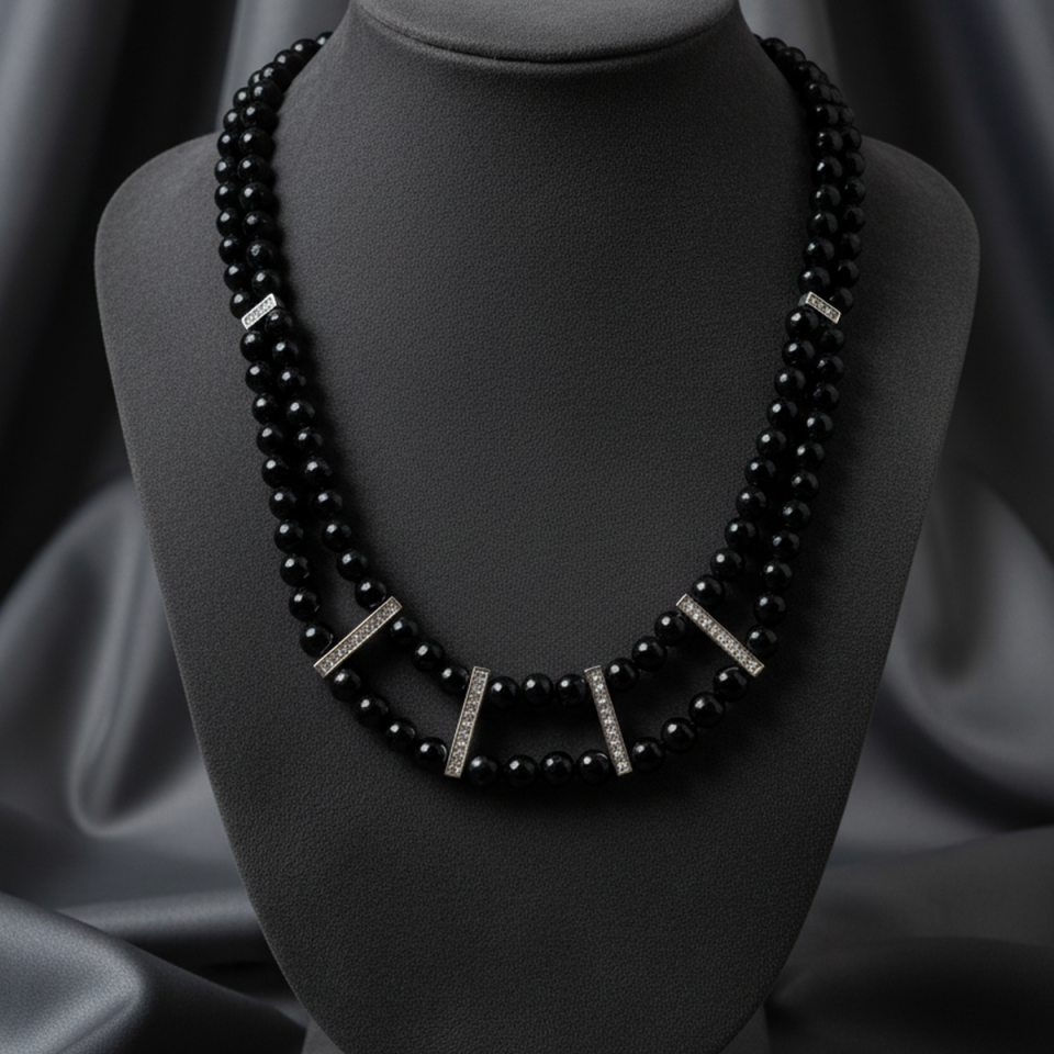 925 AYAR ONİKS TAŞLI ÖZEL TASARIM KOLYE