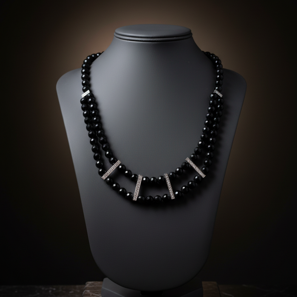 925 AYAR ONİKS TAŞLI ÖZEL TASARIM KOLYE